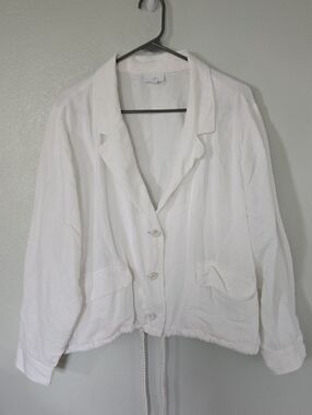J. Jill | White Linen Blazer Jacket Size XL Petite